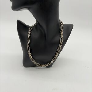 Barbara Bixby Sterling & 18k textured 18 1/2 in necklace